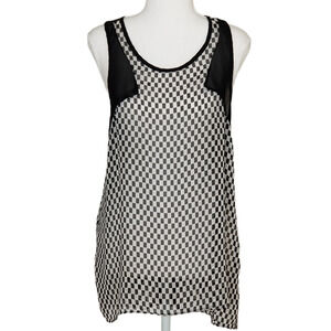 Soprano Tops black and white sleeveless - Size L